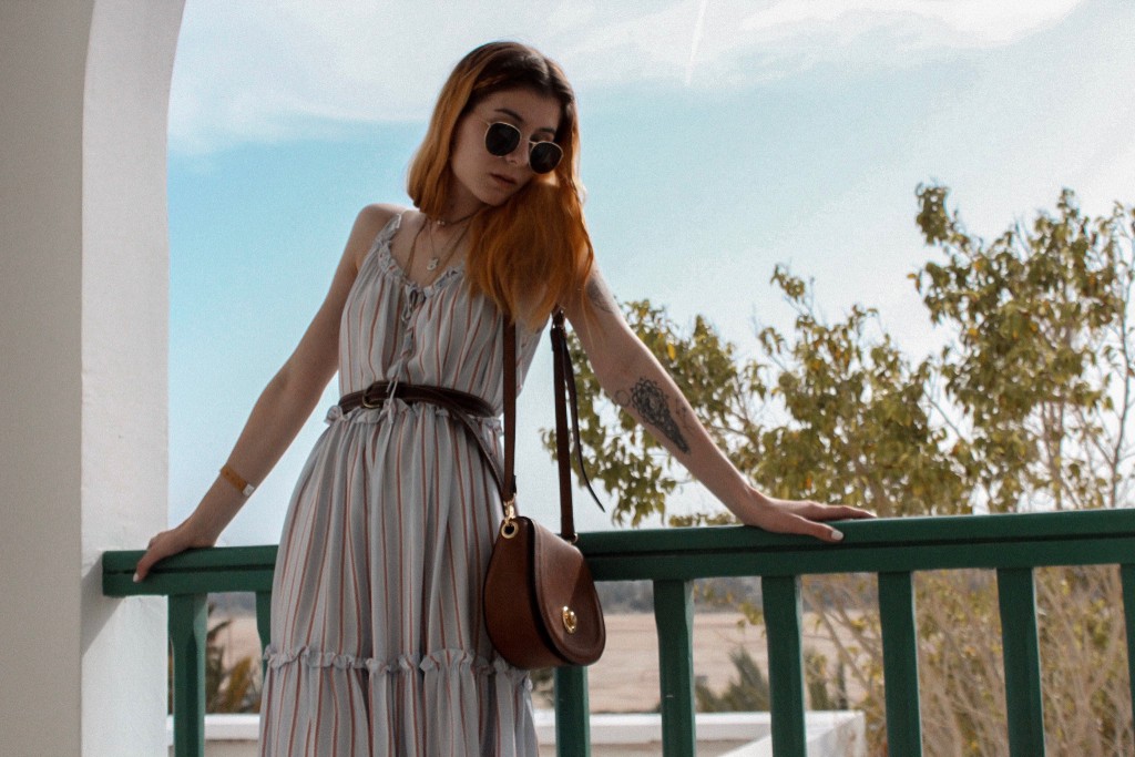 EXPLORING DJERBA IN A STRIPED BOHO DRESS