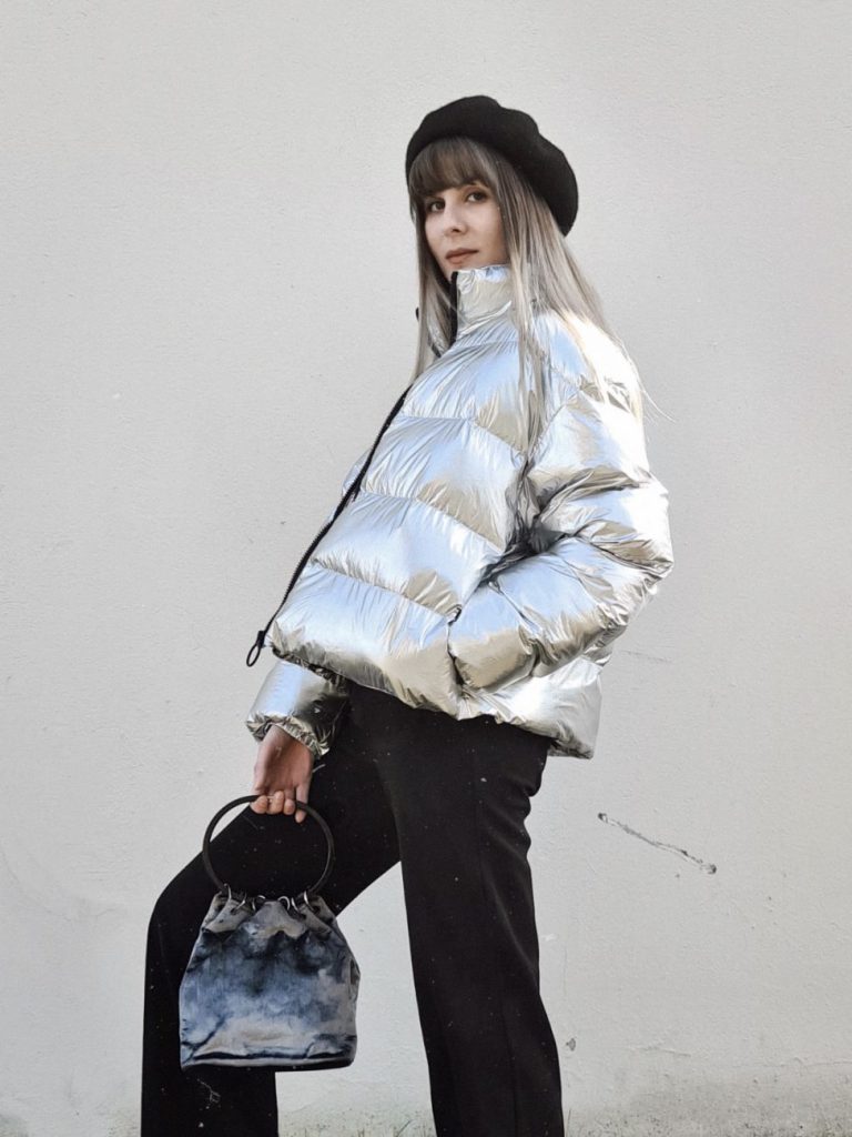cosmic outfit how to style metallic puffy jackets ohwyouknow