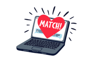 Dating und Karriere - Bilder via Canva mspoint